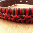 Leather collar with braiding